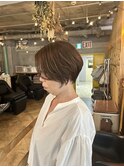 脱白髪染め対応 ベージュショート