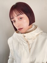ノーム(norm) ピンクブラウン/ミニボブ/切りっぱなしボブ/ショートボブ/赤髪