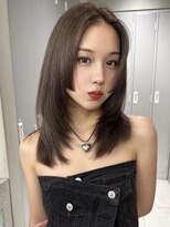 サイン 渋谷(SIGN)&nbsp;黒髪グレーベージュレイヤーロング