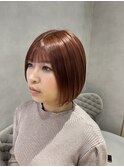 ボブカット オレンジレッド