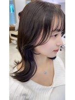 アッシュ 下北沢店(Ash)&nbsp;イヤリングカラーで暗めラベンダー