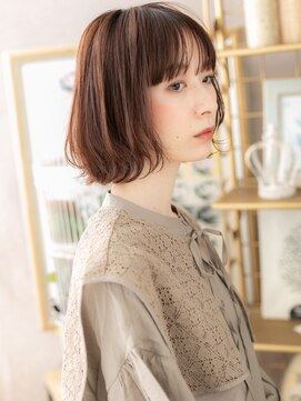 カバーヘア イヴ 戸頭店(COVER HAIR EVE) 外ハネくびれカール切りっぱなしボブレイヤーa戸頭20代30代40代