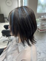 ヴァンカウンシル 一宮店(VAN COUNCIL)&nbsp;ウルフレイヤーカット×ハイライトブルー