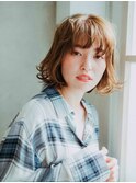 ラフナチュラルベージュミディアムボブ○20代◯30代◯40代◯