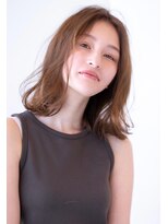 チョコグレージュ/20代30代大人かわいい/ミディアムレイヤー