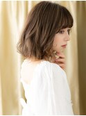 大人かわいいイヤリングカラー抜け感くびれボブY越谷20代30代