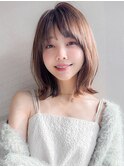 愛されサイドバングこなれヘアうる艶髪前髪ピンクベージュ