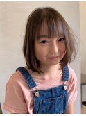 大人可愛いココアベージュグレージュカラーボブウルフ黒髪