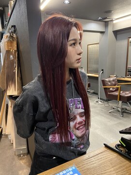 ボアップ 京橋店(boappu) #赤髪#ロングヘア#エクステ#プルエクステ#ブリーチカラー