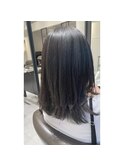 水素カラ―+暗染めダークアッシュ