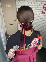 袴ヘア　振袖ヘア　タイトアレンジ　タイトシニヨン
