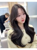 大人可愛いくびれヘア レイヤーカット 韓国ヘア顔まわりカット
