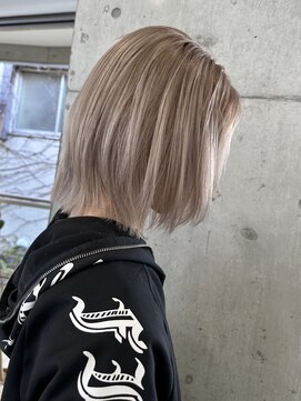 サンクプロジェクト(cinq PROJECT) 韓国風顔周りレイヤーカットミルクティーベージュブラウンカラー