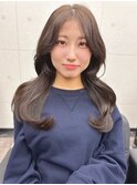 韓国風 前髪カット 顔周り 艶髪レイヤーカット デザインカラー