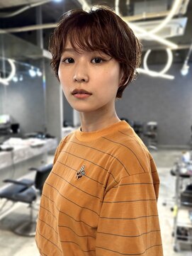 イトシテ ショートパーマ×オレンジブラウン　【鎌田　隆雅】