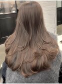 レイヤーカットシースルーバング韓国ヘアザクザクレイヤー