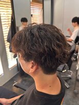 エクファ ヘア リゾート 大津 瀬田店(ex-fa hair resort)&nbsp;ミルクティーブロンド/ダークブルー/デジタルパーマ/大津/瀬田