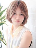 ナチュラルマッシュボブ×透明感ベージュ