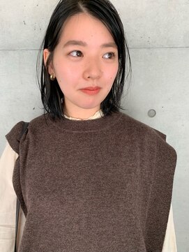 レコ 渋谷(LECO) ダークグリーン×ワンレンボブ