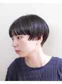 マッシュショート#黒髪#耳掛けショート#くびれショート#ボブ