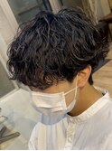 波巻きパーマメンズパーマメンズヘアツーブロックツイストパーマ