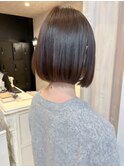 福山人気髪質改善ストレート豆内巻きボブくすみブラウン美髪艶髪