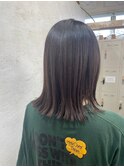 外ハネ切りっぱなしロブニュアンスカラー