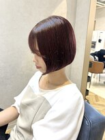 ネウィ 大分中央町店(newi)&nbsp;濱野《@rina.hamano》顎上ショートボブ×暖色艶カラー