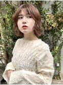島田/大人ボブ くびれヘア ブラウンベージュ 顔まわり小顔カット