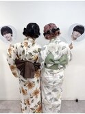 ツインお団子　渋谷ヘアメ　アイドルヘア　お揃いヘアメ