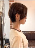 大人ボブレイヤーカットアッシュカラーダブルカラーおしゃれ女子