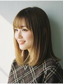 ミディアムレイヤーカット/小顔/透明感カラー/20代30代40代/越谷