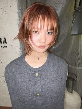 ノラ シブヤ(NORA) ☆オレンジカラーボブレイヤーレイヤーボブハッシュカット