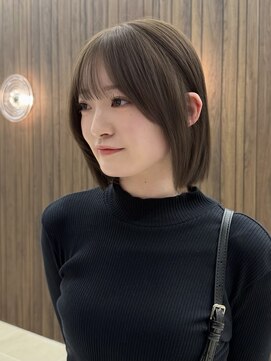 パルス ヨコハマ(PULSE yokohama) 切りっぱなしボブ/透明感カラー/オリーブベージュ