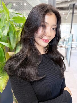 アルバム 銀座(ALBUM GINZA) 大人ガーリー韓国ヘアロング顔周りレイヤー_F21369