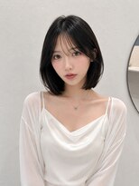 シー バイ ロンド 新宿(Sea by Lond)&nbsp;ワンホンレイヤー×ダークブルー[デジタルパーマ/ボブ/韓国]
