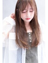 メーヴェ(Mowen) ミルクティベージュ×透明感カラー× 切りっぱなしロング