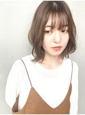 大人かわいい/ふわふわボブ/ボブディ/ヘーゼルベージュ