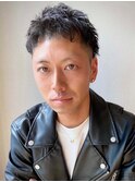 メンズカット ツーブロック スパイラルパーマ ビジネスヘア