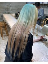 ヲタク(wotaku.)&nbsp;ルーツカラーデザインカラーハイトーンカラーペールグリーン艶髪