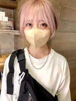 トレヘアー 京都 烏丸(tRe hair)&nbsp;マッシュショート　ペールピンク