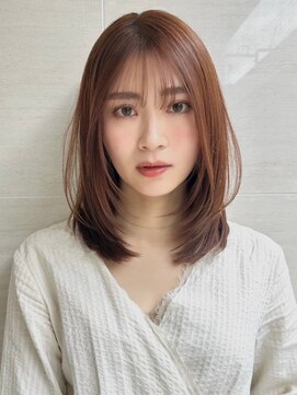 オーロ(ORO) 前髪アンブレラカラーこなれミディイメチェンウェーブパーマ