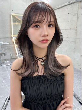 サイン 渋谷(SIGN) 韓国ヘアーハッシュカットレイヤーカットグレージュブリーチ無し