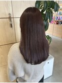 20代30代艶感ストレート♪髪質改善カラーピンクブラウン