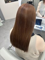 《髪質改善 縮毛矯正/ 酸性ストレート/髪質改善トリートメント》nui + (茨木店) 黒髪ボブルフネビージュ小顔ワンレンスペインカール