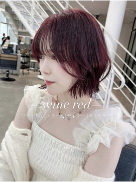 ブランコトレス 鏡島(BLANCO tres) 顔周りカット/ローズブラウン/ブリーチなしカラー