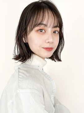 リヤン 表参道(lyann) セミディピンクベージュ斜めバング20代30代40代◎外ハネボブ