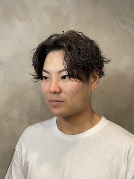 完全個室 BARBER SHOP STARS【5月中旬オープン（予定）】 波巻きパーマ ツーブロック センターパート
