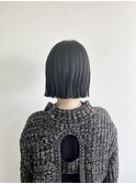 切りっぱなしボブ×ダークグレージュ