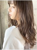 小顔デザインロングカットオリーブカラー#セミウェットウェーブ